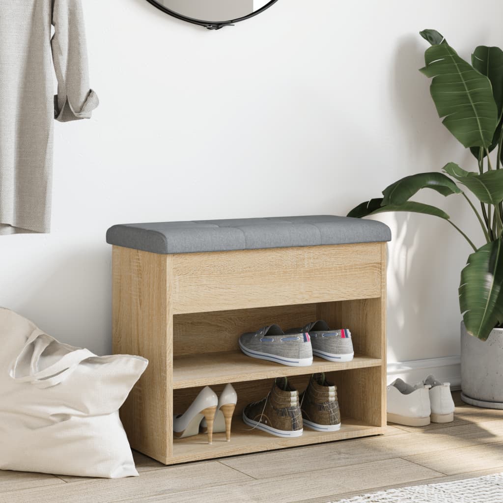 skobænk 62x32x50 cm konstrueret træ sonoma-eg