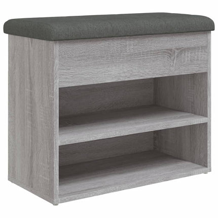 skobænk 62x32x50 cm konstrueret træ grå sonoma-eg