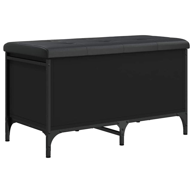 opbevaringsbænk 82x42x45 cm konstrueret træ sort