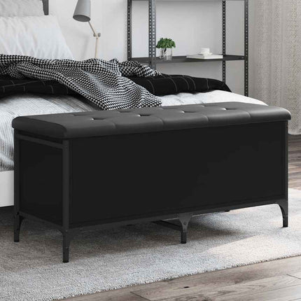 opbevaringsbænk 102x42x45 cm konstrueret træ sort