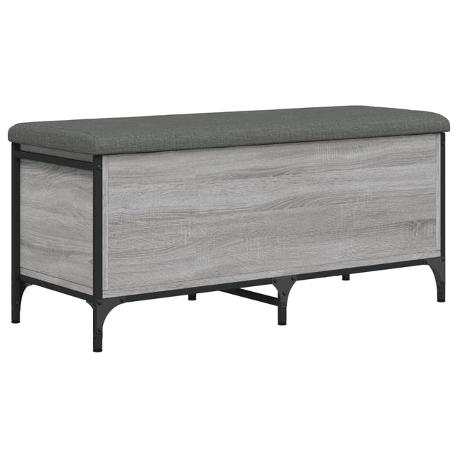 opbevaringsbænk 102x42x45 cm konstrueret træ grå sonoma-eg