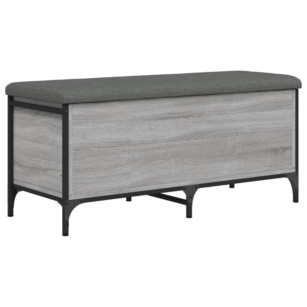 opbevaringsbænk 102x42x45 cm konstrueret træ grå sonoma-eg