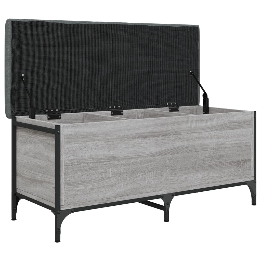 opbevaringsbænk 102x42x45 cm konstrueret træ grå sonoma-eg