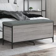 opbevaringsbænk 102x42x45 cm konstrueret træ grå sonoma-eg
