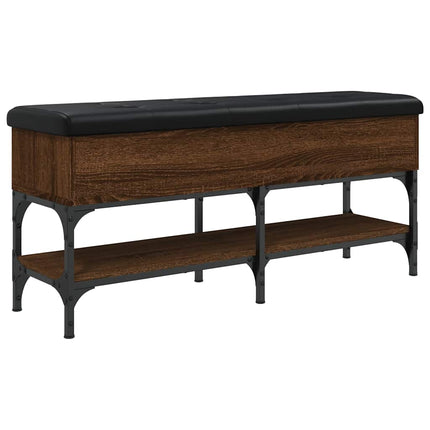 skobænk 102x32x45 cm konstrueret træ brun egetræsfarve