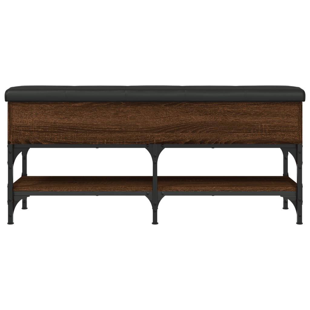 skobænk 102x32x45 cm konstrueret træ brun egetræsfarve