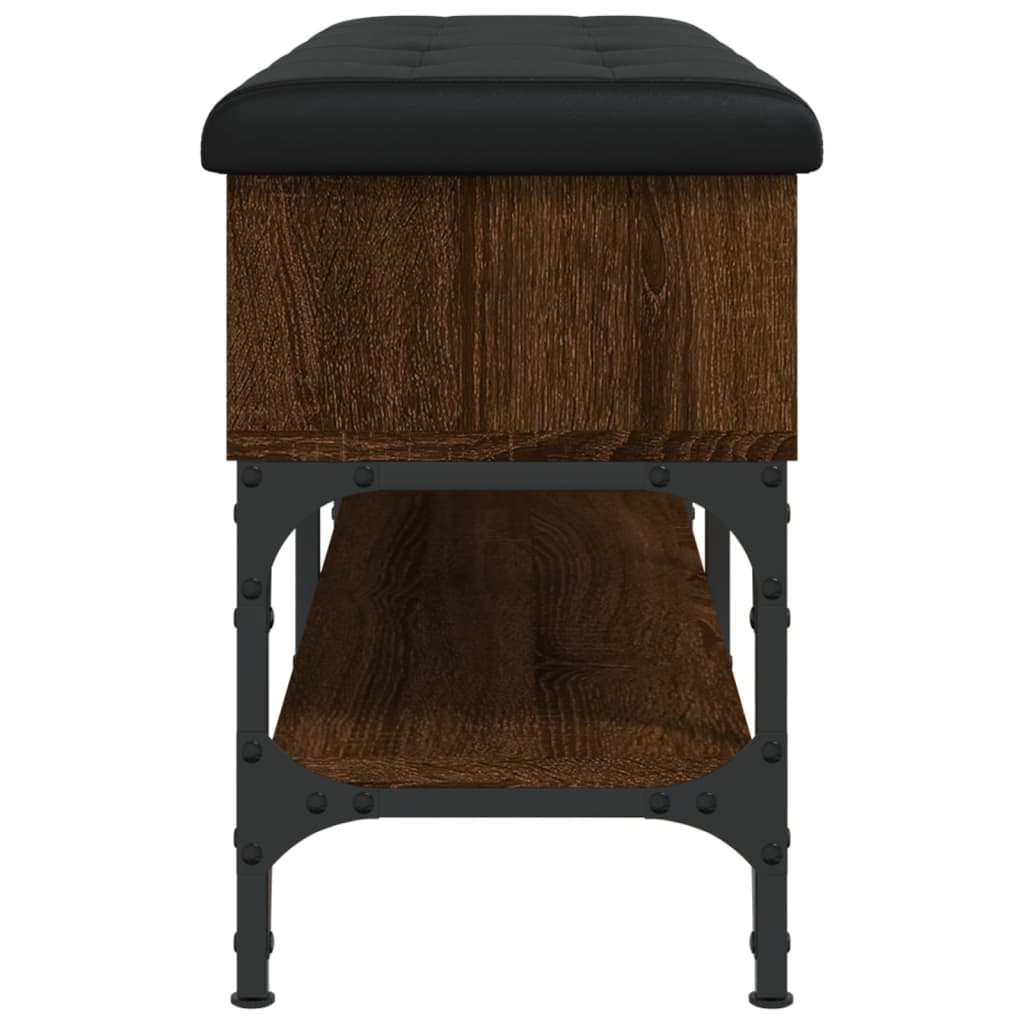skobænk 102x32x45 cm konstrueret træ brun egetræsfarve
