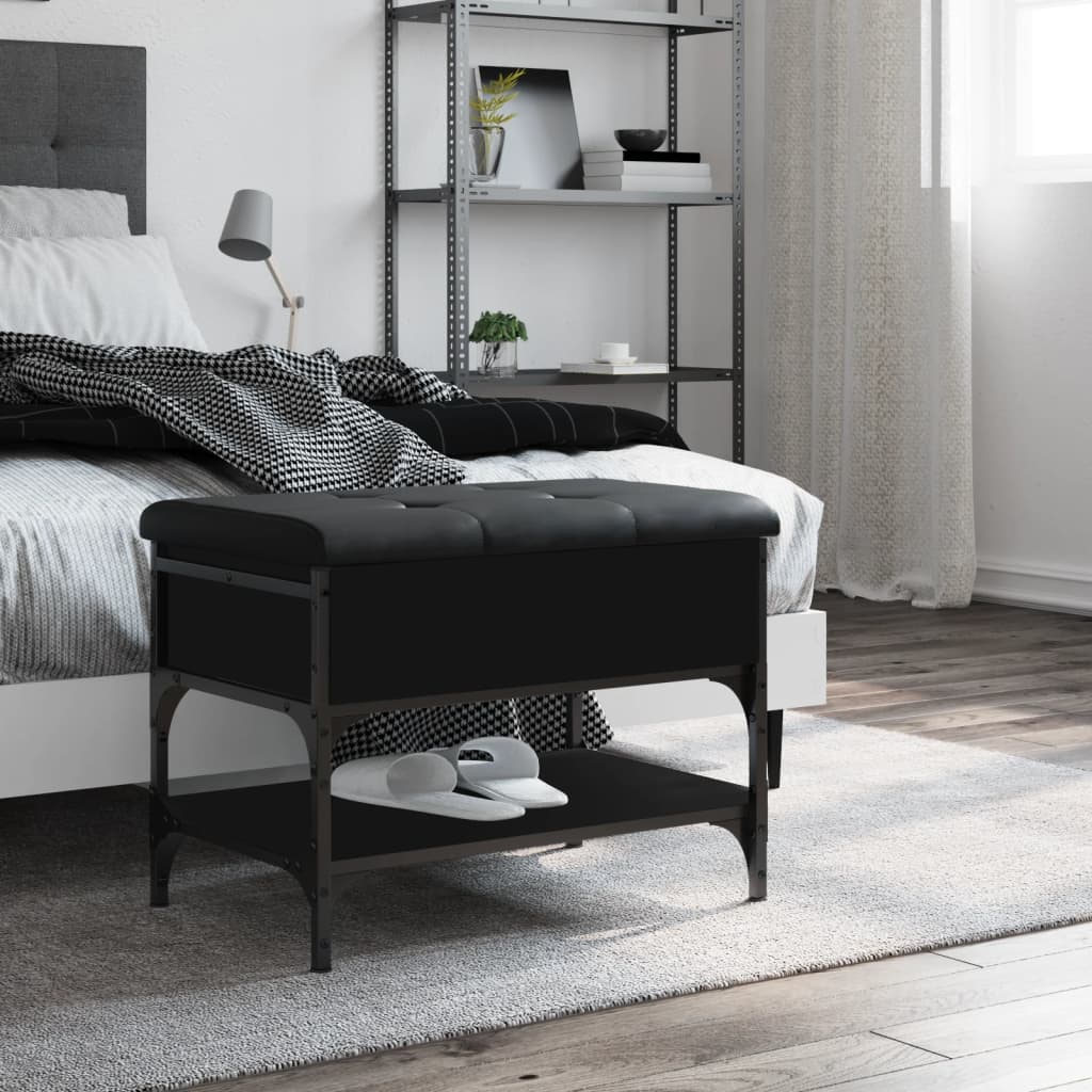 skobænk 62x42x45 cm konstrueret træ sort