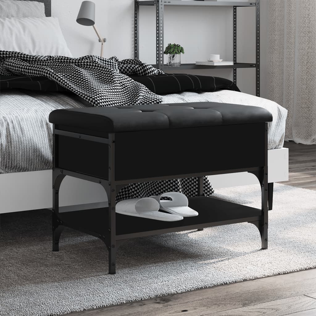 skobænk 62x42x45 cm konstrueret træ sort
