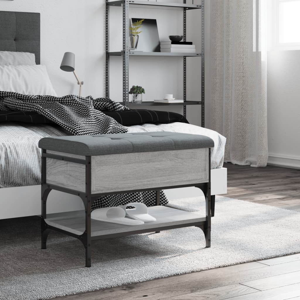 skobænk 62x42x45 cm konstrueret træ grå sonoma-eg