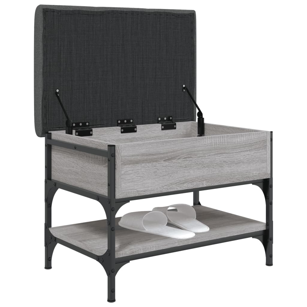 skobænk 62x42x45 cm konstrueret træ grå sonoma-eg