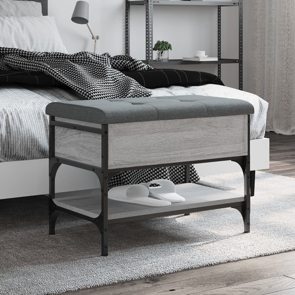 skobænk 62x42x45 cm konstrueret træ grå sonoma-eg