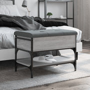 skobænk 62x42x45 cm konstrueret træ grå sonoma-eg