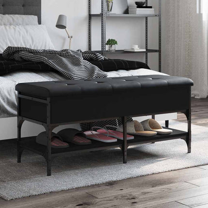 skobænk 102x42x45 cm konstrueret træ sort