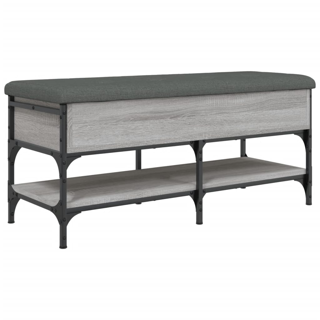 skobænk 102x42x45 cm konstrueret træ grå sonoma-eg