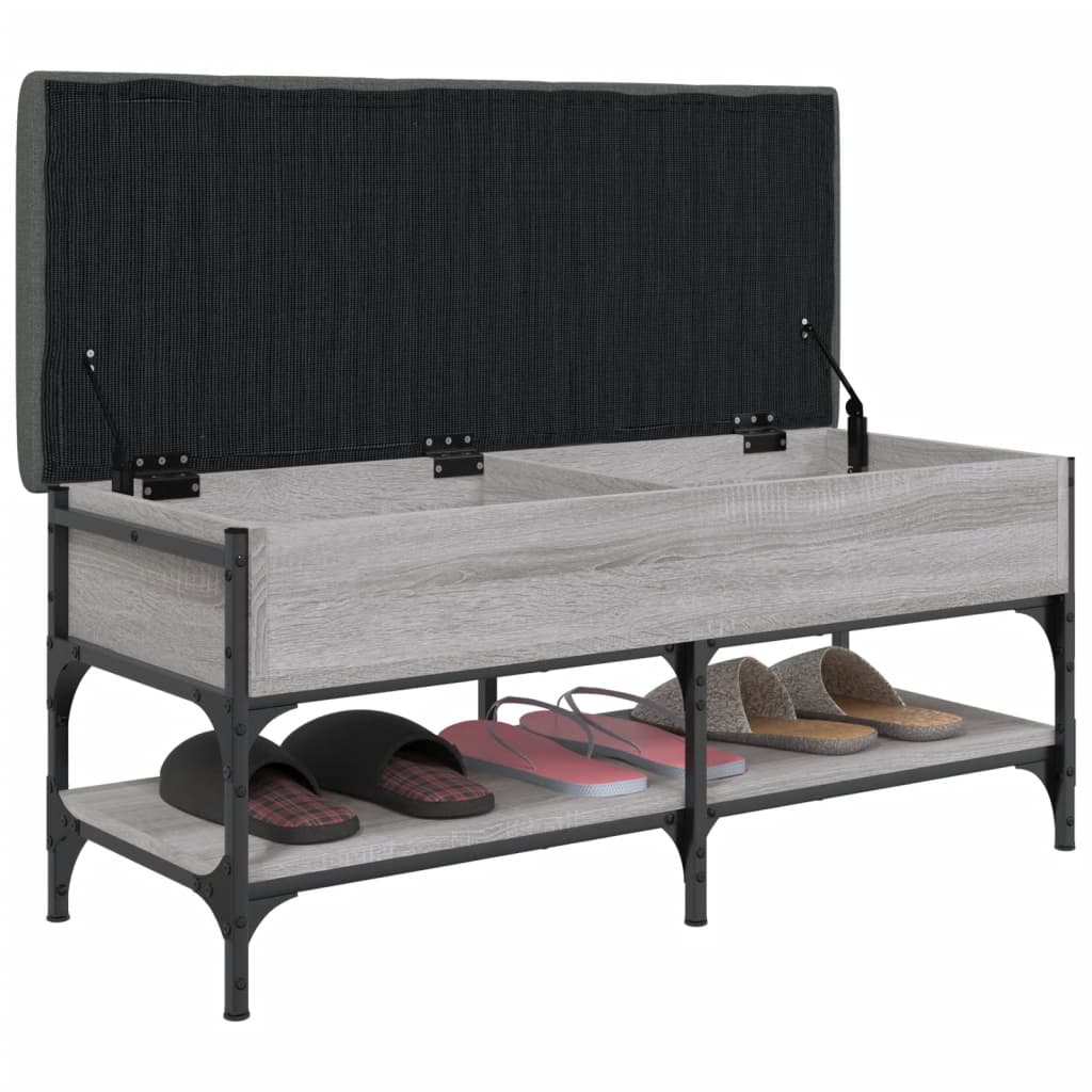 skobænk 102x42x45 cm konstrueret træ grå sonoma-eg