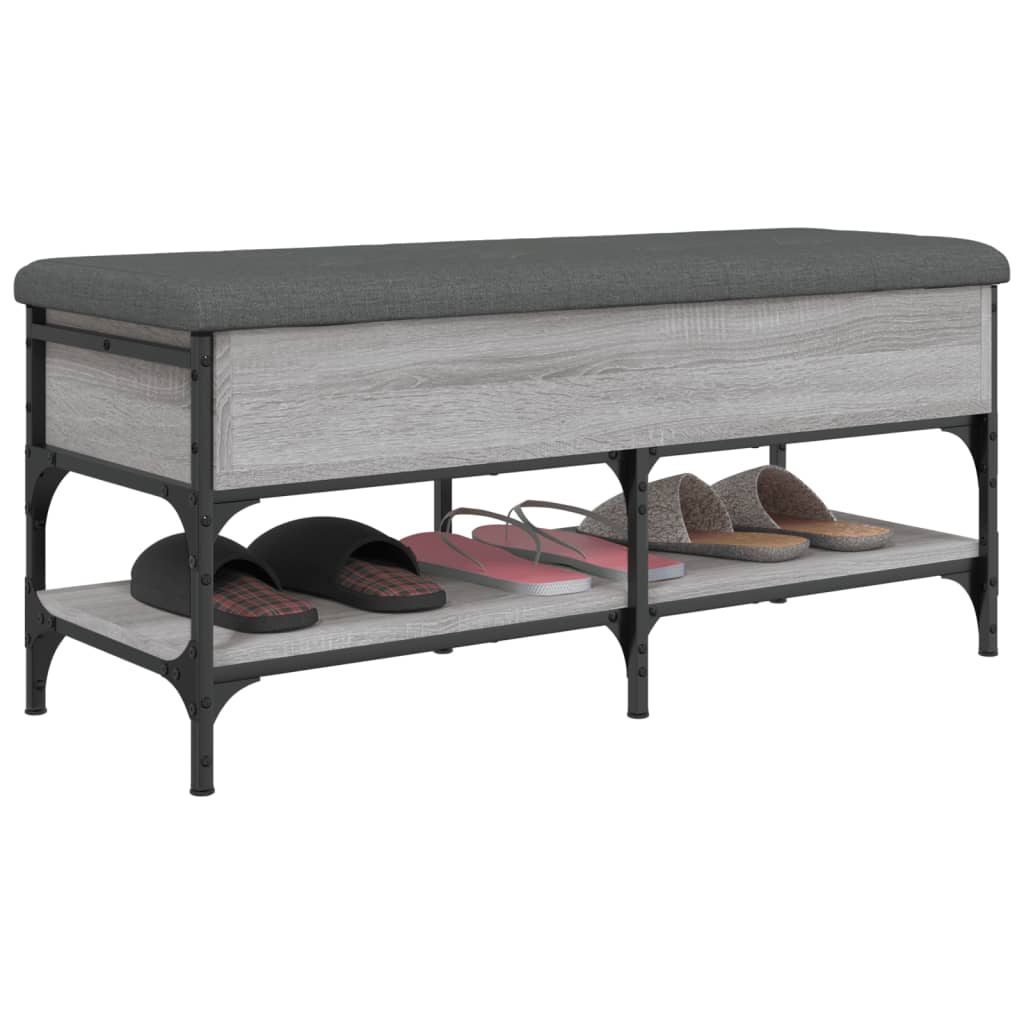 skobænk 102x42x45 cm konstrueret træ grå sonoma-eg