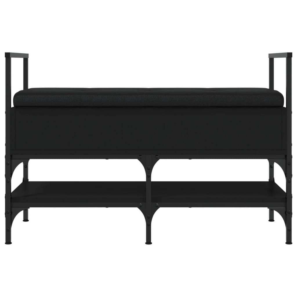 skobænk 85,5x42x57,5 cm konstrueret træ sort