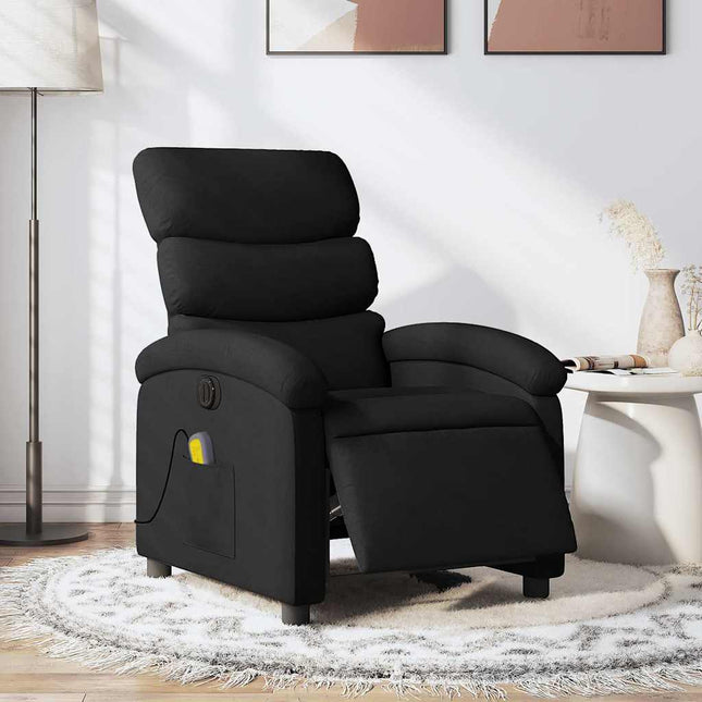 eldrevet massagestol stof sort