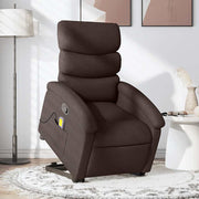 løftestol med massage stof mørkebrun
