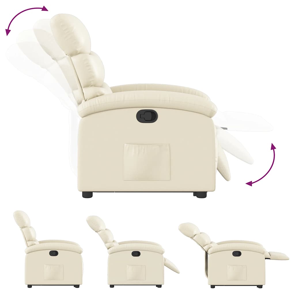 løftestol kunstlæder cremefarvet