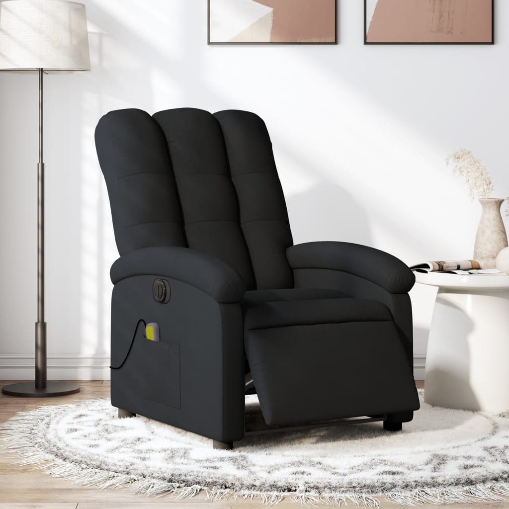 eldrevet massagestol stof sort billede