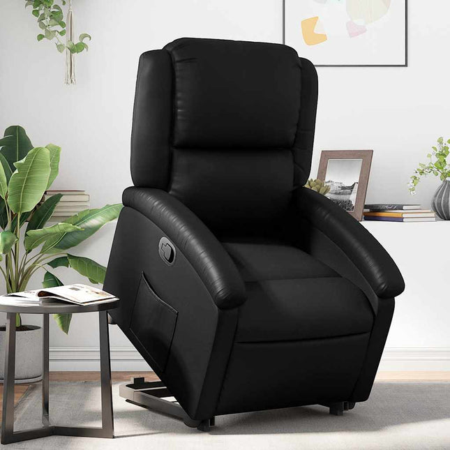 løftestol kunstlæder sort