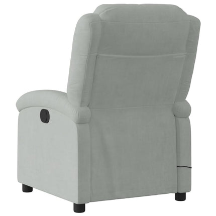 massagestol velour lysegrå