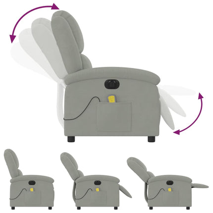massagestol velour lysegrå