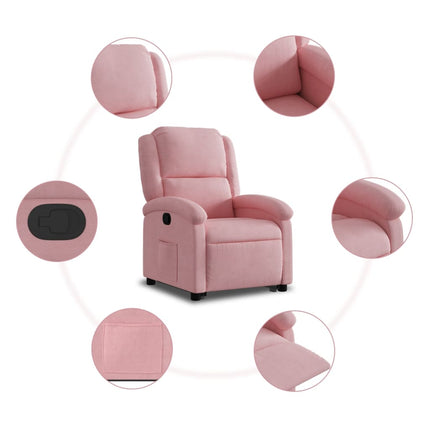 løftestol velour pink