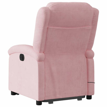 løftestol med massagefunktion velour lyserød