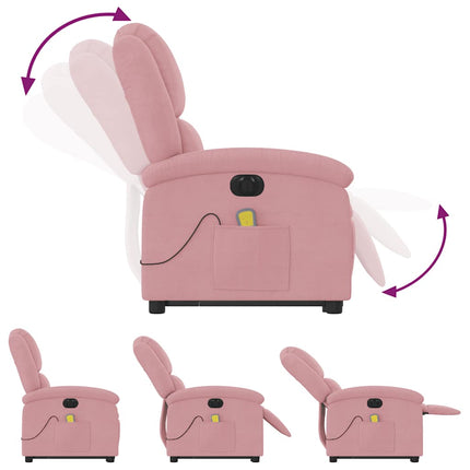 løftestol med massagefunktion velour lyserød