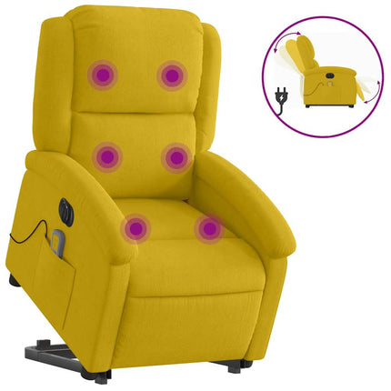 løftestol med massagefunktion velour gul