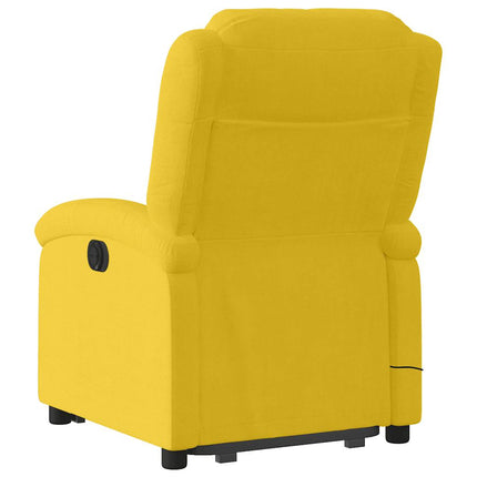 løftestol med massagefunktion velour gul