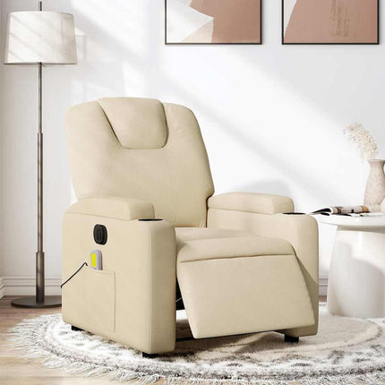 eldrevet massagestol stof cremefarvet