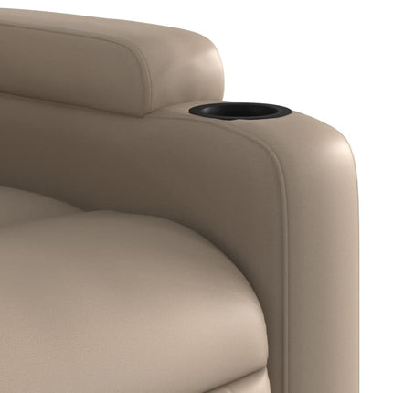 løftestol med massagefunktion kunstlæder cappuccino