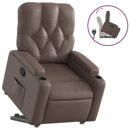 løftestol kunstlæder brun