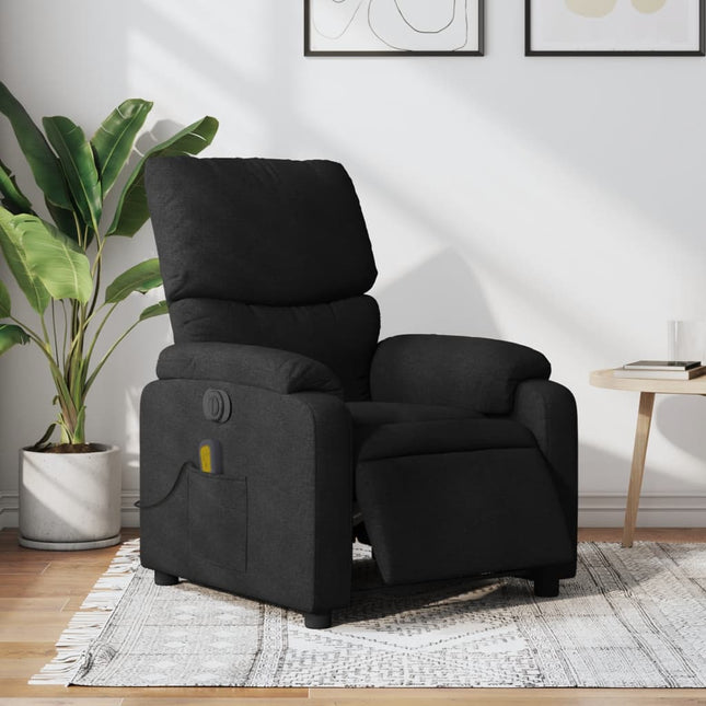 eldrevet massagestol stof sort