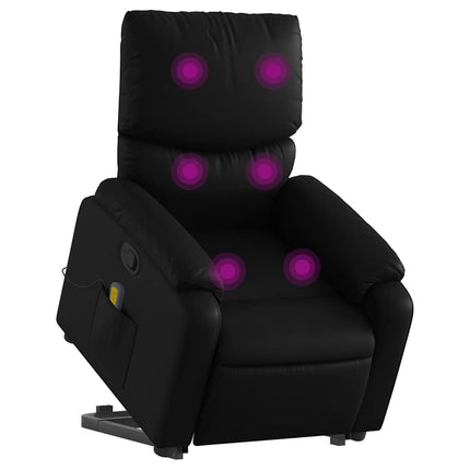 løftestol med massagefunktion kunstlæder sort