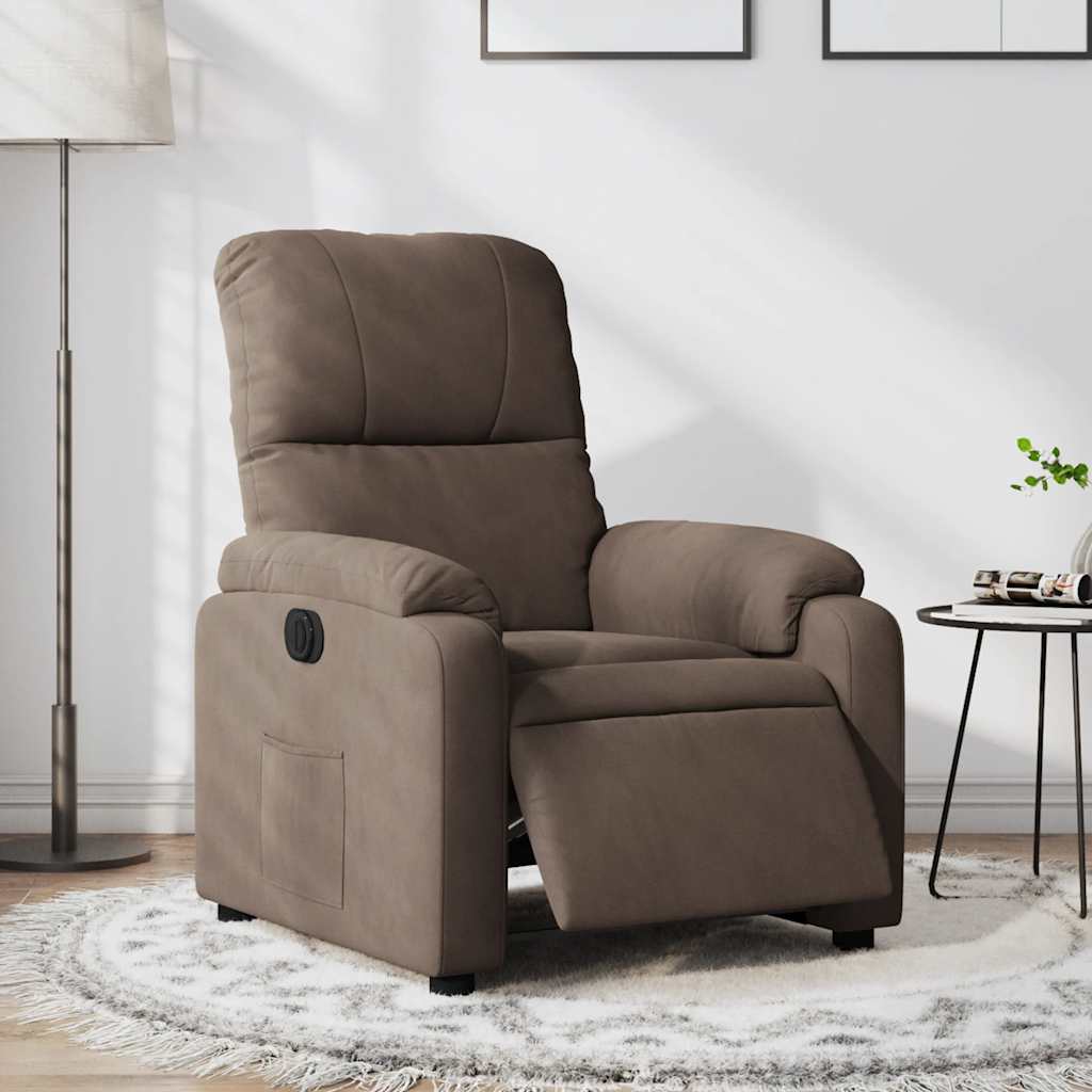 Massagestol Mikrofiberstof Brun - Nej / Eldrevet tilbagelæningsfunktion