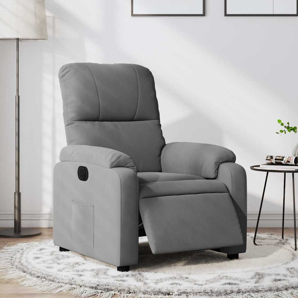 Massagestol Mikrofiberstof Mørkegrå - Nej / Eldrevet tilbagelæningsfunktion