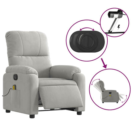 massagestol mikrofiberstof lysegrå