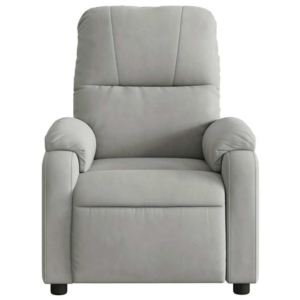 massagestol mikrofiberstof lysegrå