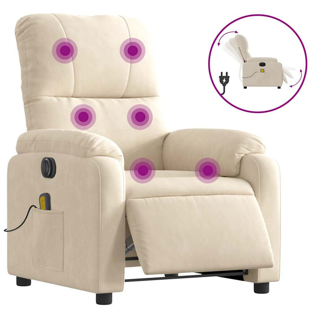 massagestol mikrofiberstof beige
