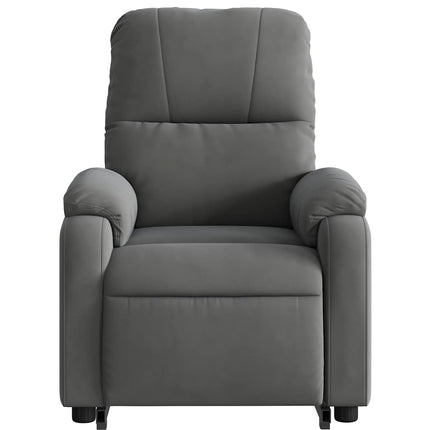 massagestol med løftefunktion mikrofiberstof mørkegrå