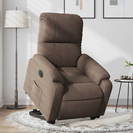 løftestol mikrofiberstof brun
