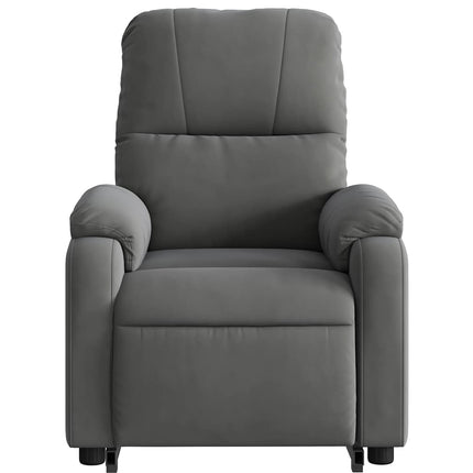 massagestol med løftefunktion mikrofiberstof mørkegrå
