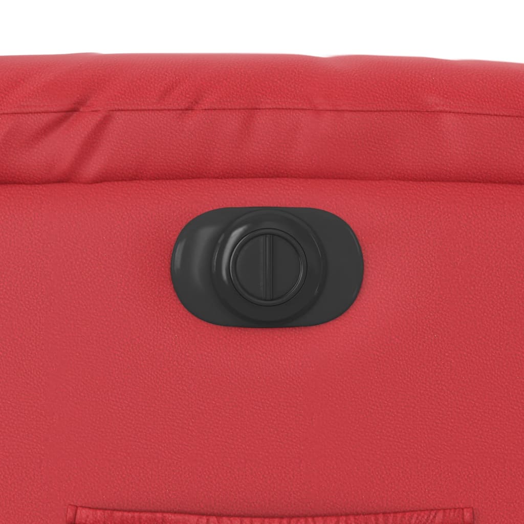 eldrevet lænestol kunstlæder rød