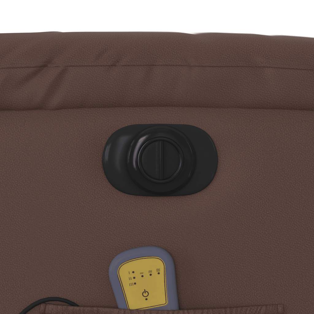 eldrevet massagestol kunstlæder brun