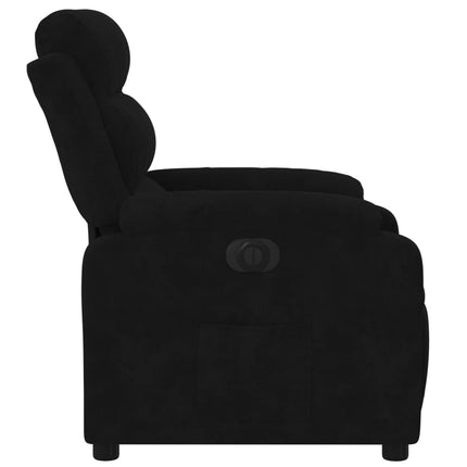 eldrevet lænestol velour sort